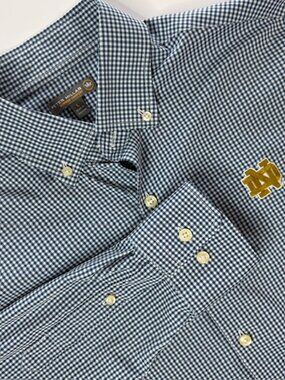 Peter Millar Summer Comfort Notre Dame Button Down Shirt Men’s Large Performance
